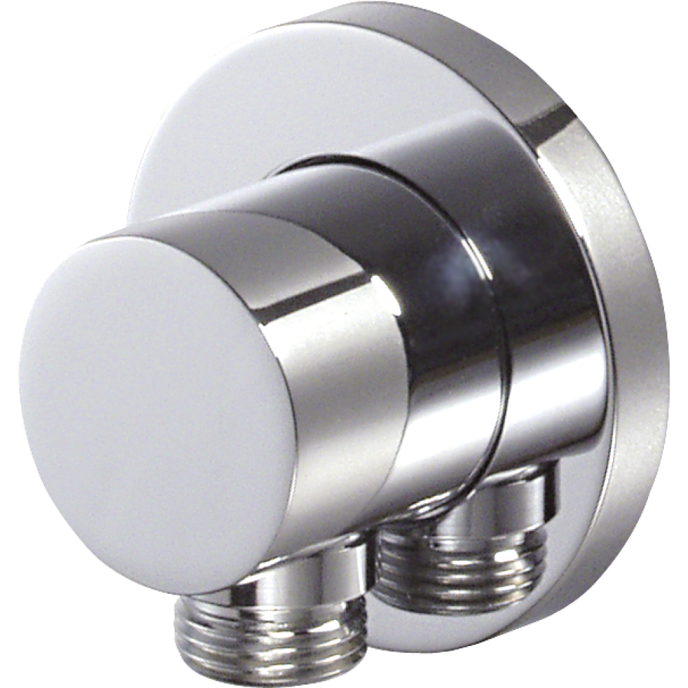 Wandanschlußbogen 1/2" m.Rückflusv.,chr. design