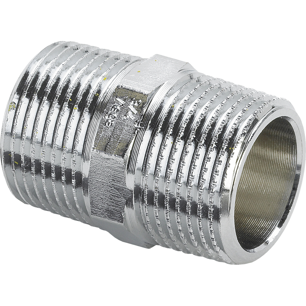 Viega Doppelnippel 3280 in R1/4 Rotguss verchromt