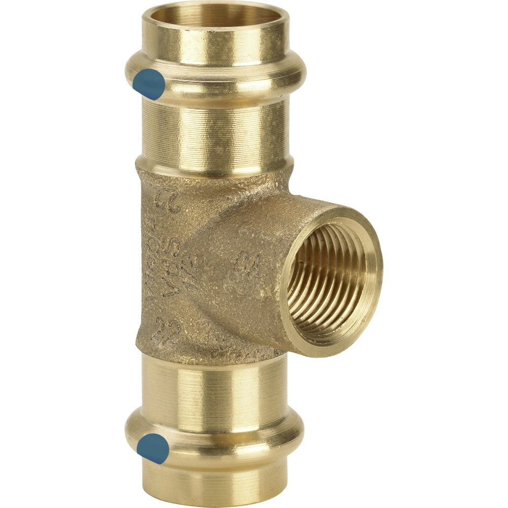 Viega T-Stück Sanpress 2217.2LF 28xRp 1/2x28mm, SC-Con., labs-f, Rotguss