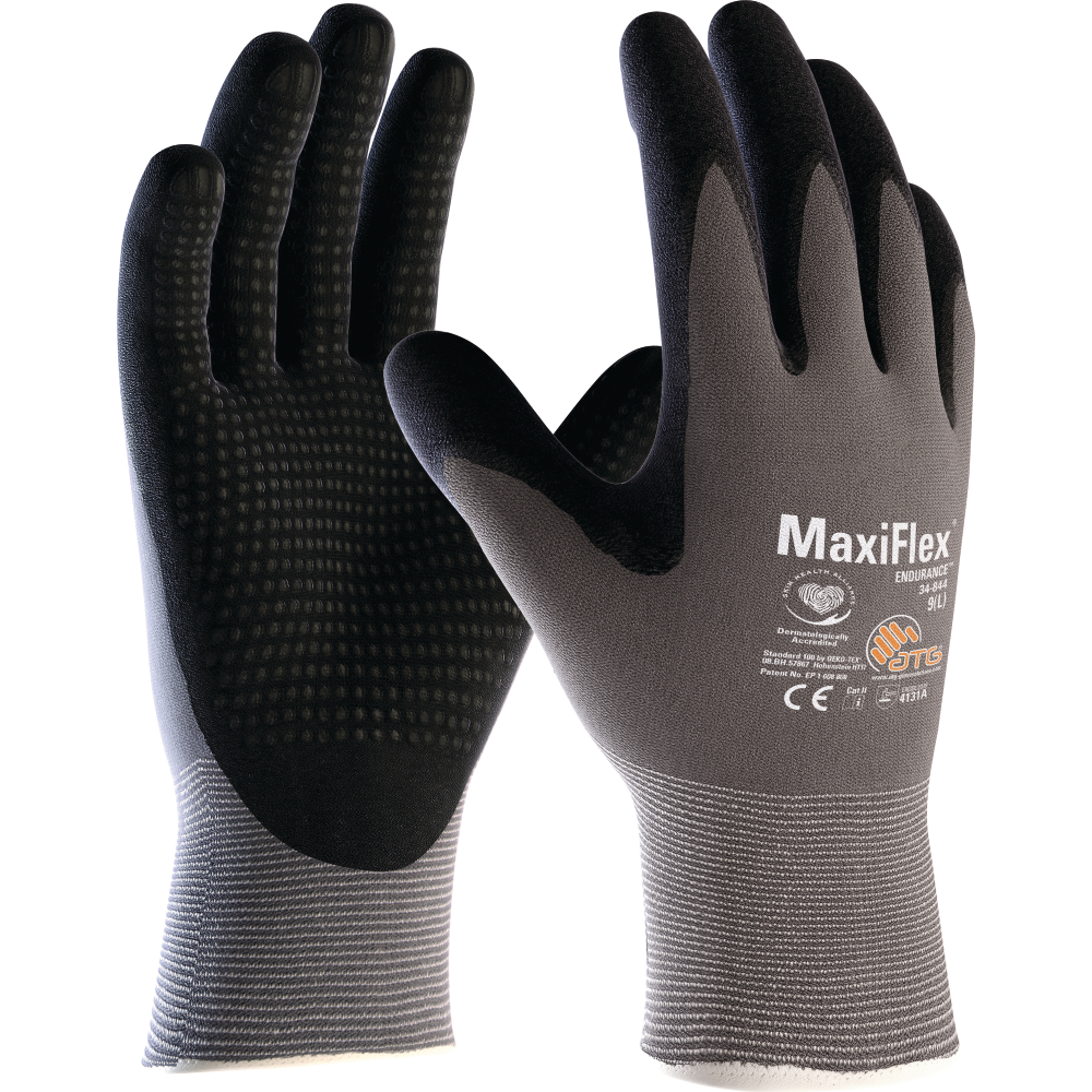 ATG® Nylon-Strickhandschuhe MaxiFlex® Endurance grau-schwarz Gr.11