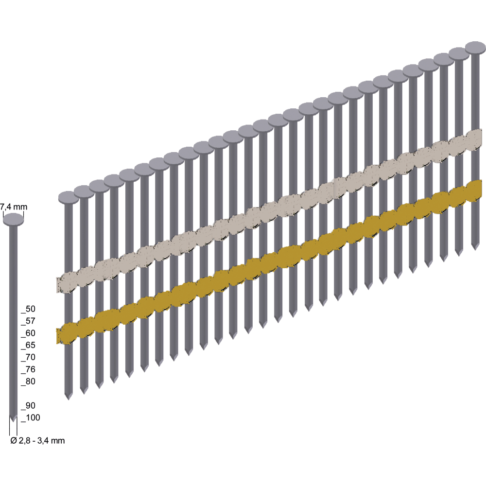 PREBENA Rundkopf-Streifennägel RK 100mm blank 2.000 Stück