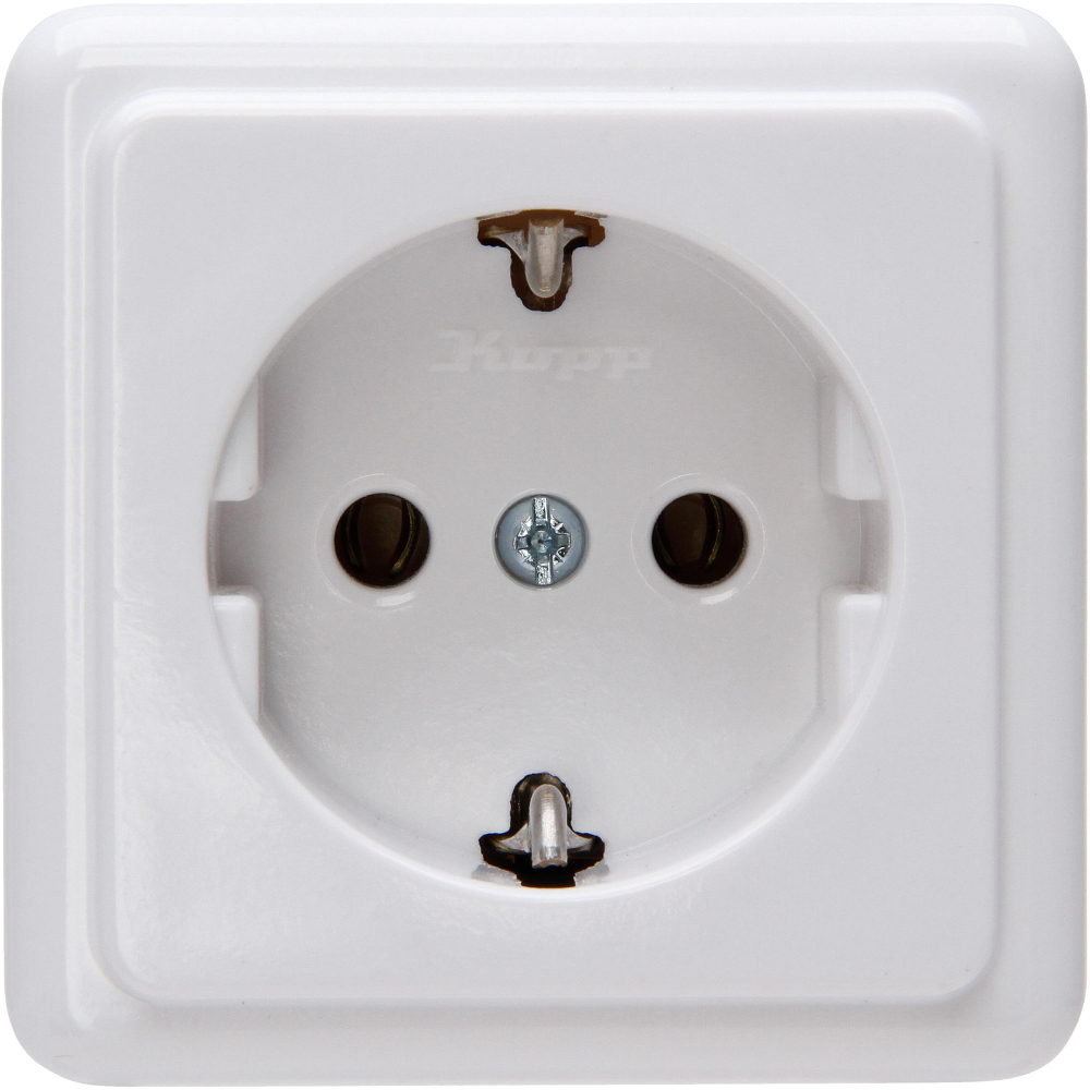 AP 1-Fach Schutzkontakt-Steckdose 250V,16A,  IP20, Farbe: arktisweiß