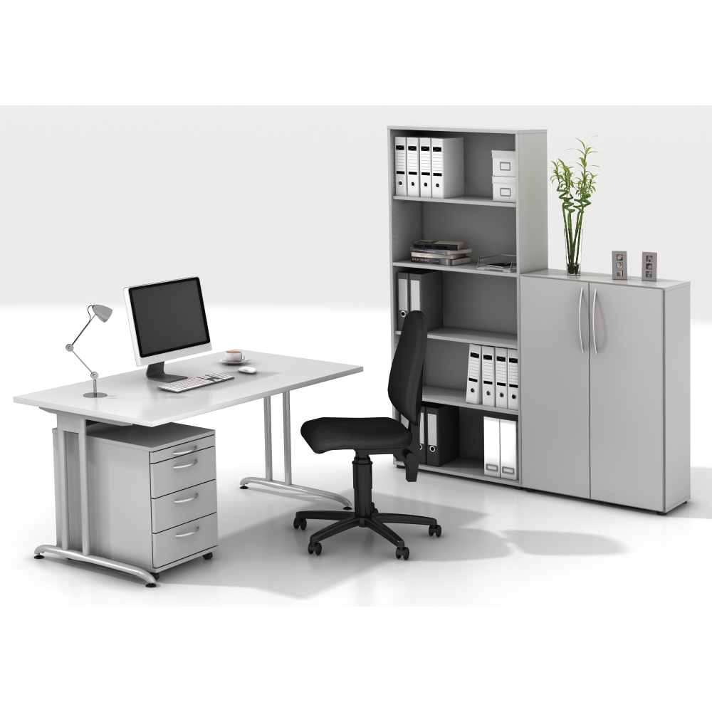 Büro-Set inkl. Stuhl 5-teilig, grau