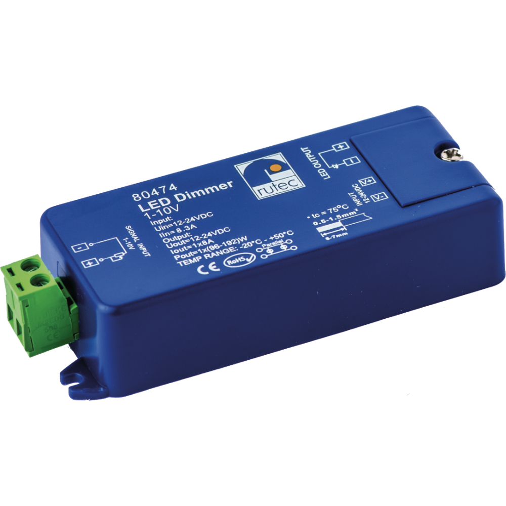 LED-Dimmer 12/24V 96/192W 1-10V, Poti/Taster 80474