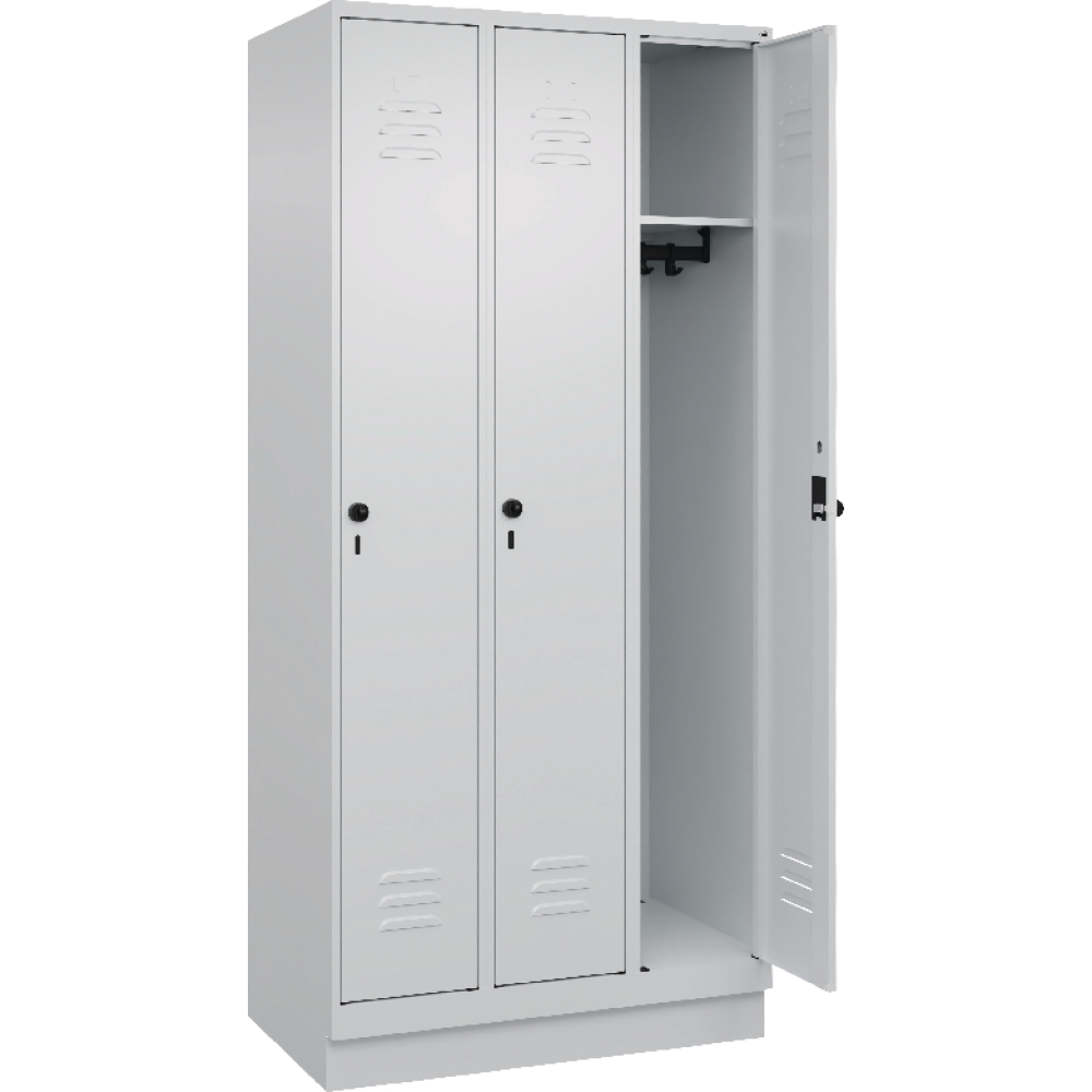 Garderobenschrank CLASSIC B900xT500xH1950 mm RAL 7035/7035, 3