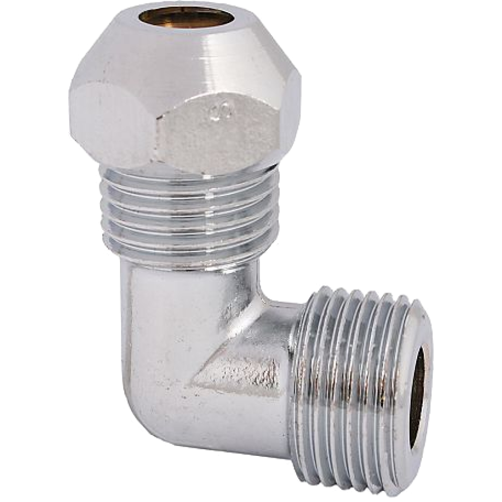 FORMAT Tec Winkel-Verschraubung 12 DN 15, AG 1/2"x12mm, m 1 Vsb, verchr.