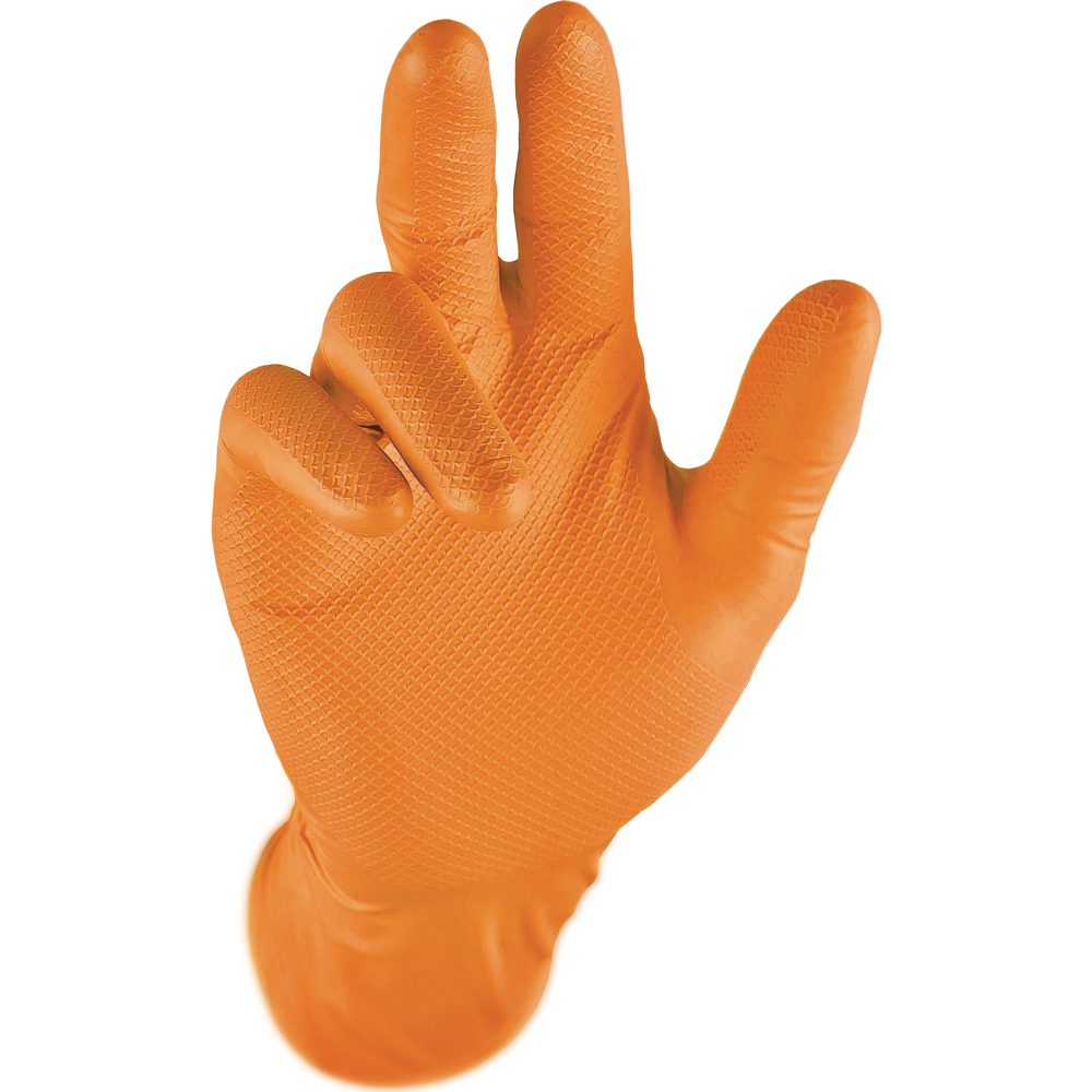 Stronghand Nitril-Einweghandschuh GRIP ORANGE Gr.10 Kat.III (Box à 50St.)