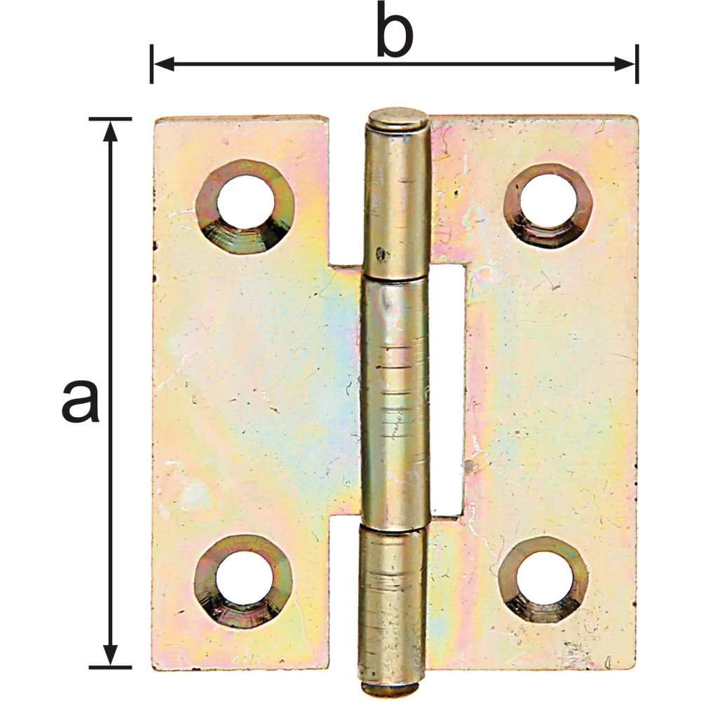Scharnier 70x35mm schmal gelb verzinkt