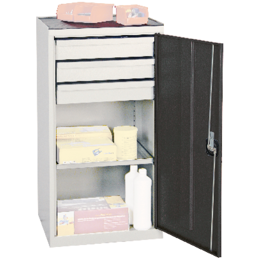 Werkzeugschrank S2000 RAL 7035/7016 3 Schubladen 1 Fachboden