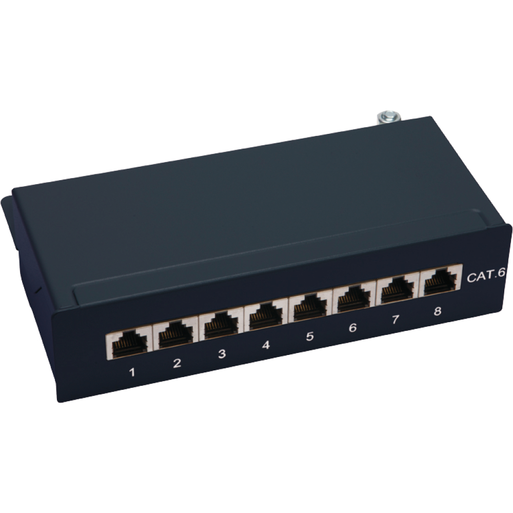 Mini-Patchpanel 12-fach Aufputz Cat.6A schwarz