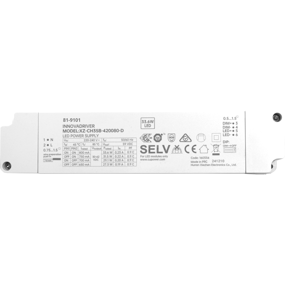 LED Uni.Konverter 1-10V dimmbar 33,6W 650-800mA, Steuerleitung wird benötigt!
