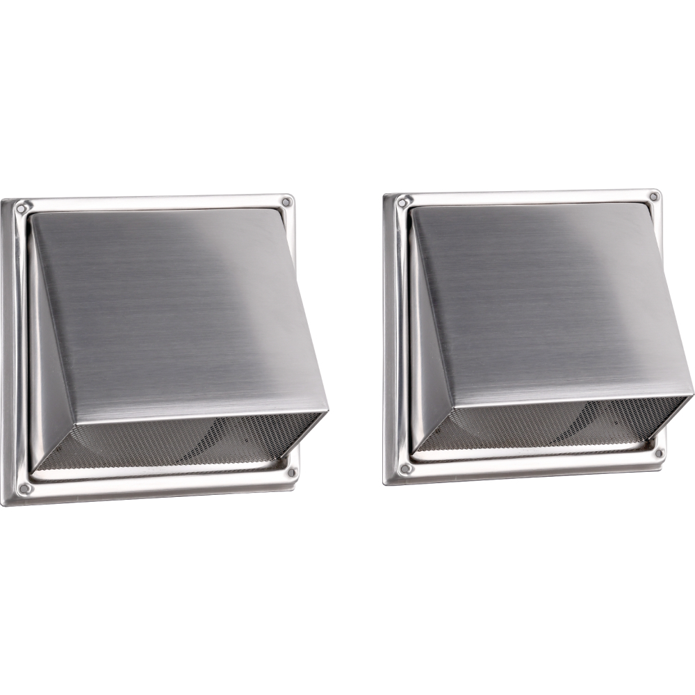 Regenschutzhauben-Set eckig, Edelstahl KWT 180/240, für Lufteintritt/-austritt