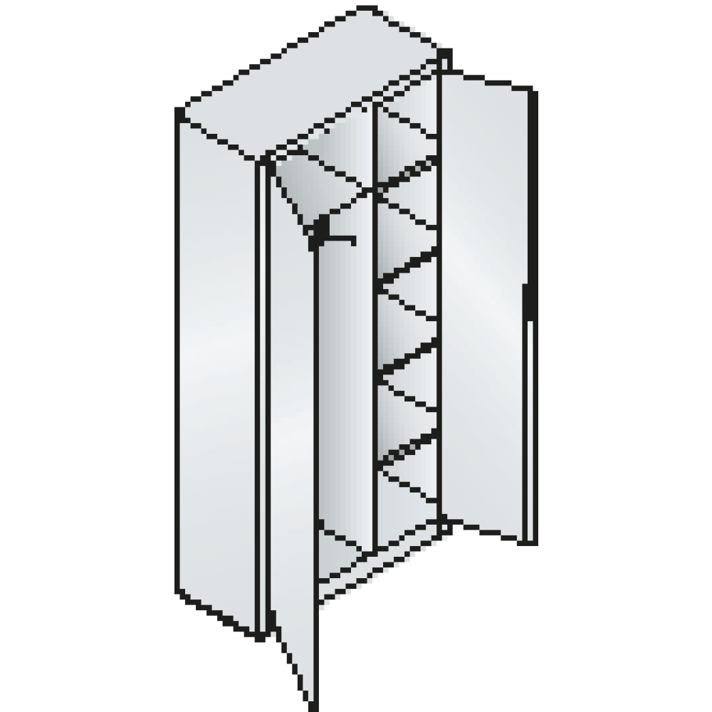 Flügeltürschr. 7035/7035 1950x930x500mm