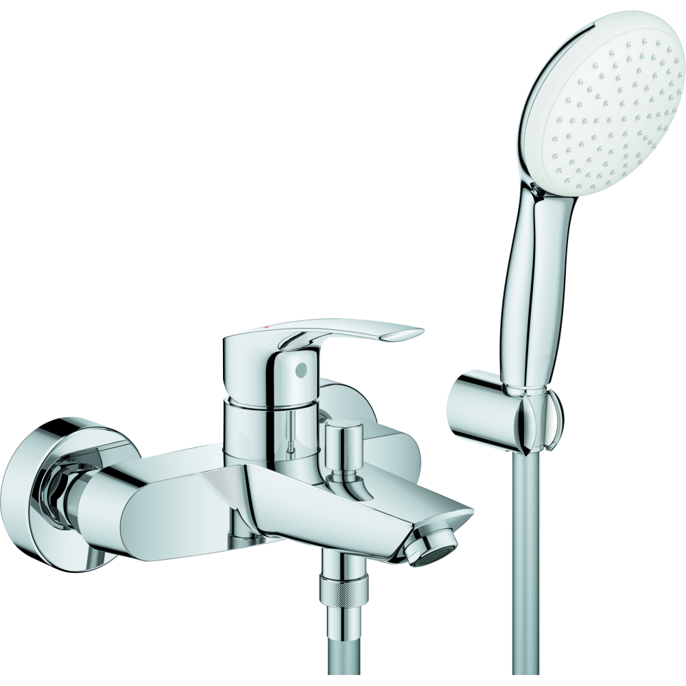 GROHE Wannen-Einhebelmischer Eurosmart 1/2", m Brausegarn., Wandmontage, chrom