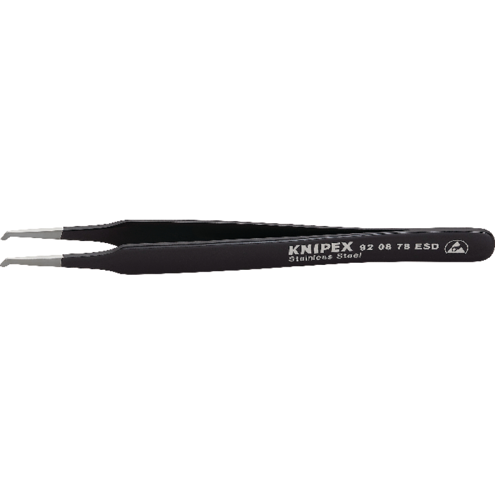 Pinzette ESD gewinkelt 120mm schwarz KNIPEX
