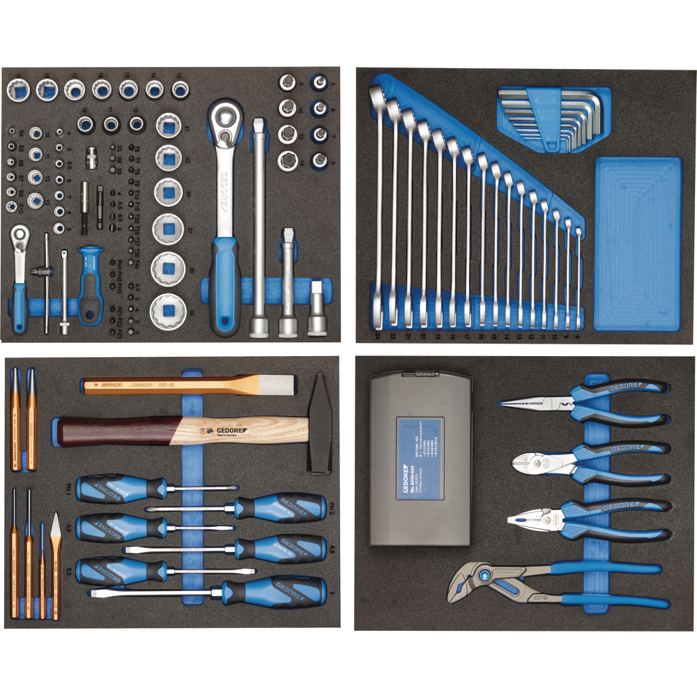 Werkzeugsortiment 147-tlg in Check-Tool-Modulen