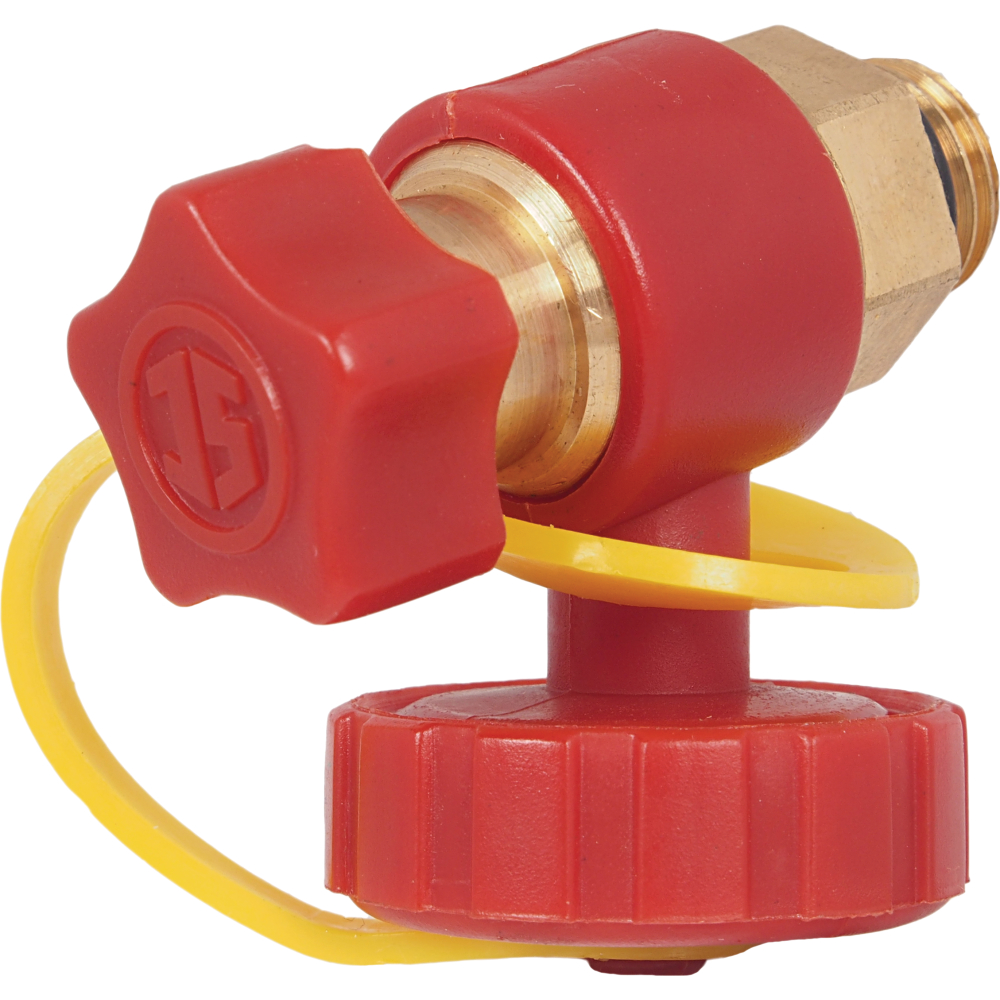 FORMAT Tec Rotguss-Entleerungsventil 1/4", mit 3/4" Abgang, selbstdichtend