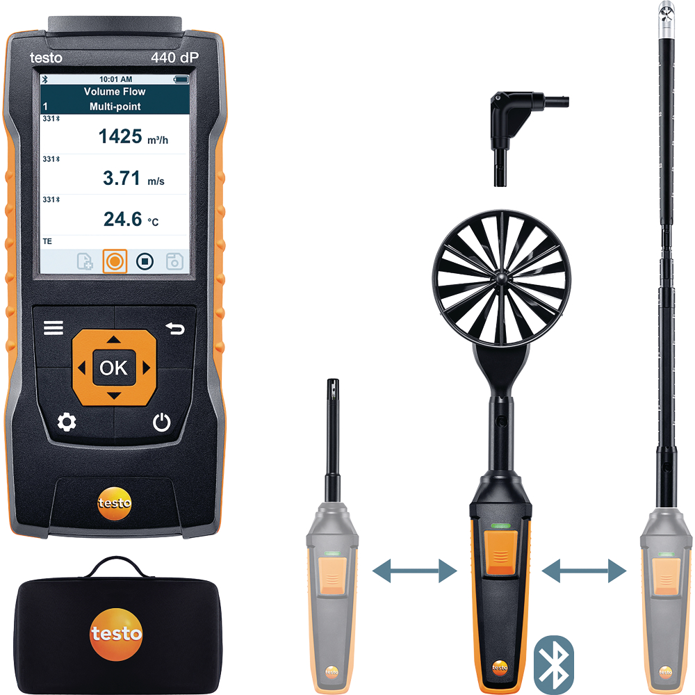 testo Strömungs-KombiSet 2 mit Bluetooth® 440 delta P