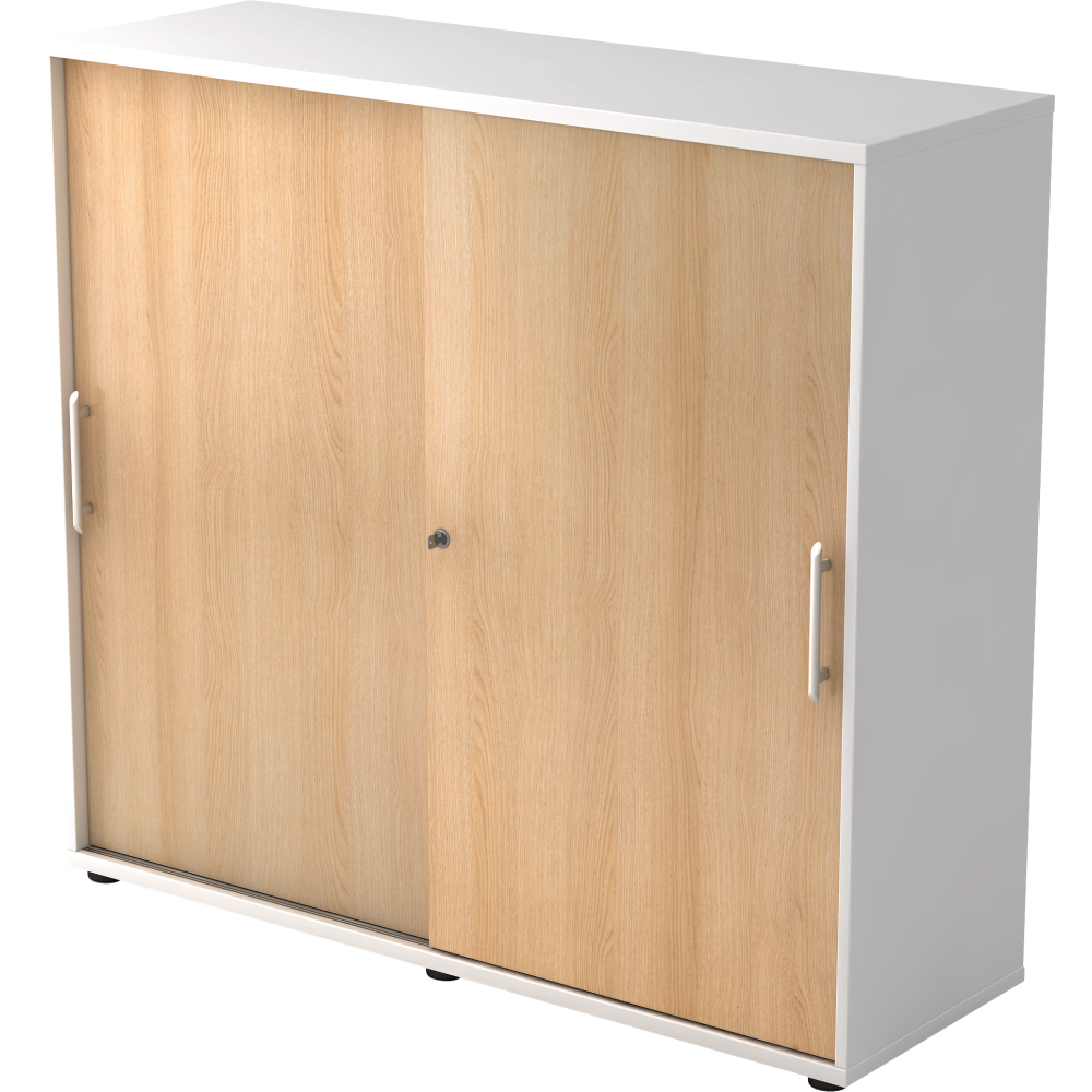 Schiebetürenschrank 1200x400x1100 Weiß/Eiche