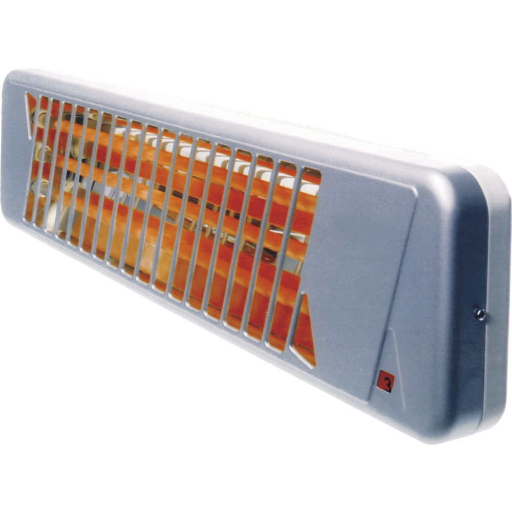 Quarzstrahler 1200W 3 Stufen, schwenkbar, silber