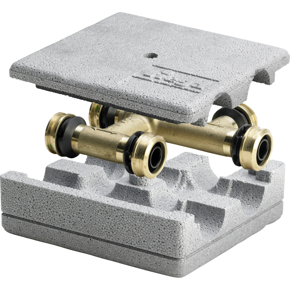 Viega Kreuzungs-T-Stück mit SC Raxofix 5349 in 25mm x 16mm x 25mm Messing
