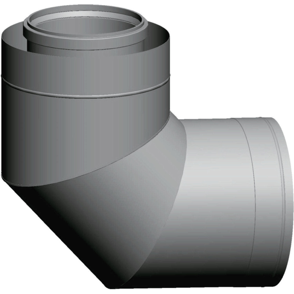 Wolf Abgasbogen DN200/300 konzentrisch 90 Grad, aus Edelstahl/PP