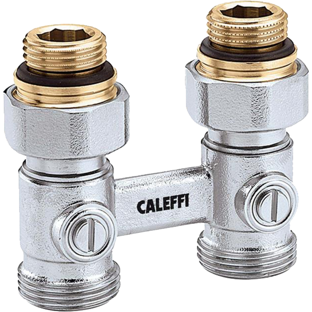 Caleffi Zweirohr-Hahnblock HK.-Ans. 3/4" IG, An Klemmv. 3/4", DG