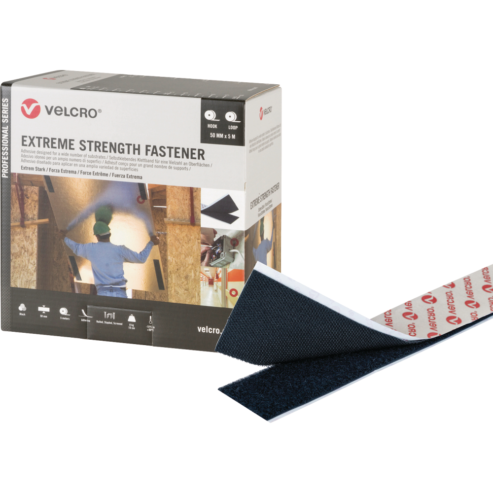VELCRO® Klettband Extreme Strength Fastener50mm x 5m, schwarz
