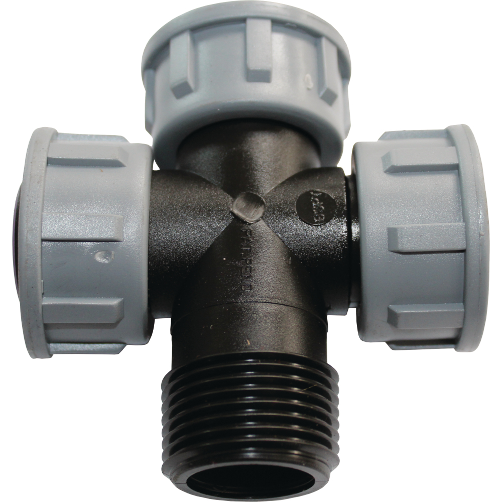 Kreuz-Stück mit O-Ring- Verschr. 3x1"IGx1"AG