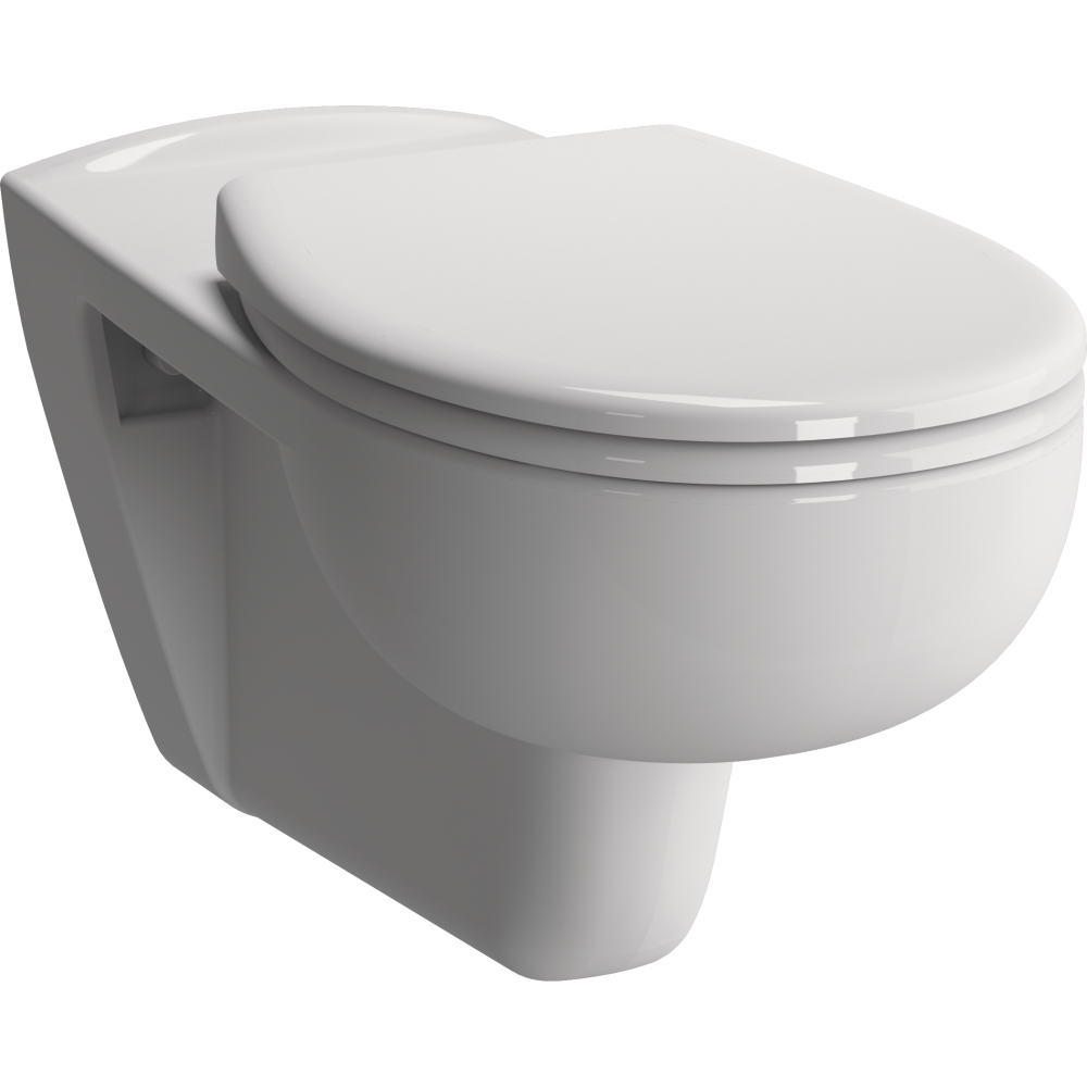 FORMAT Plus Wand-WC, tief, weiß Ausladung 700mm, spülrandlos,