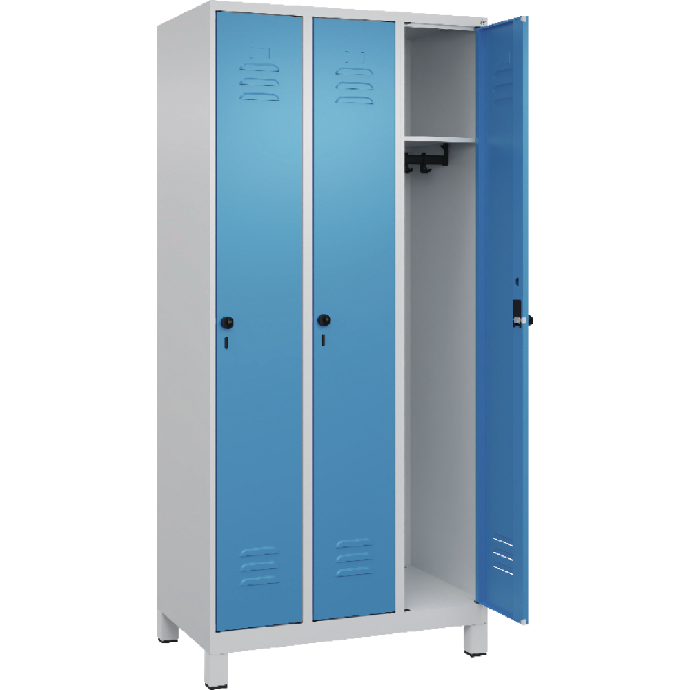 Garderobenschrank m.Füßen B1200xT500xH1950 Korpus RAL 7035
