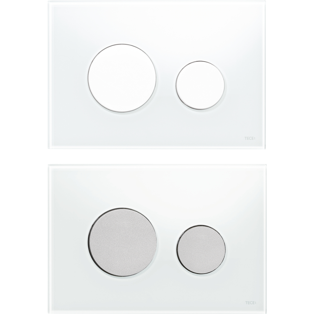 TECE WC-Betätigung loop Glas weiß Taste chr. matt