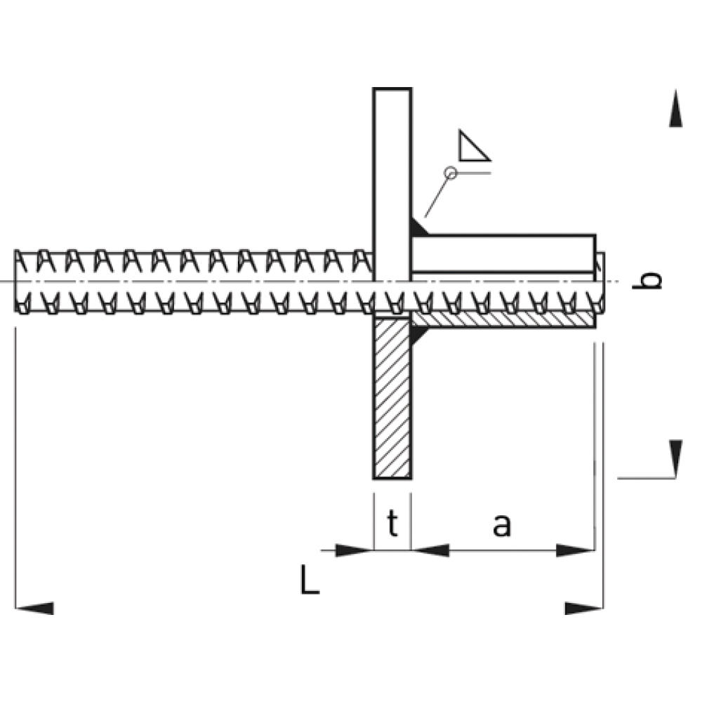 Plattenanker D15,0 FS 100mm gerollt