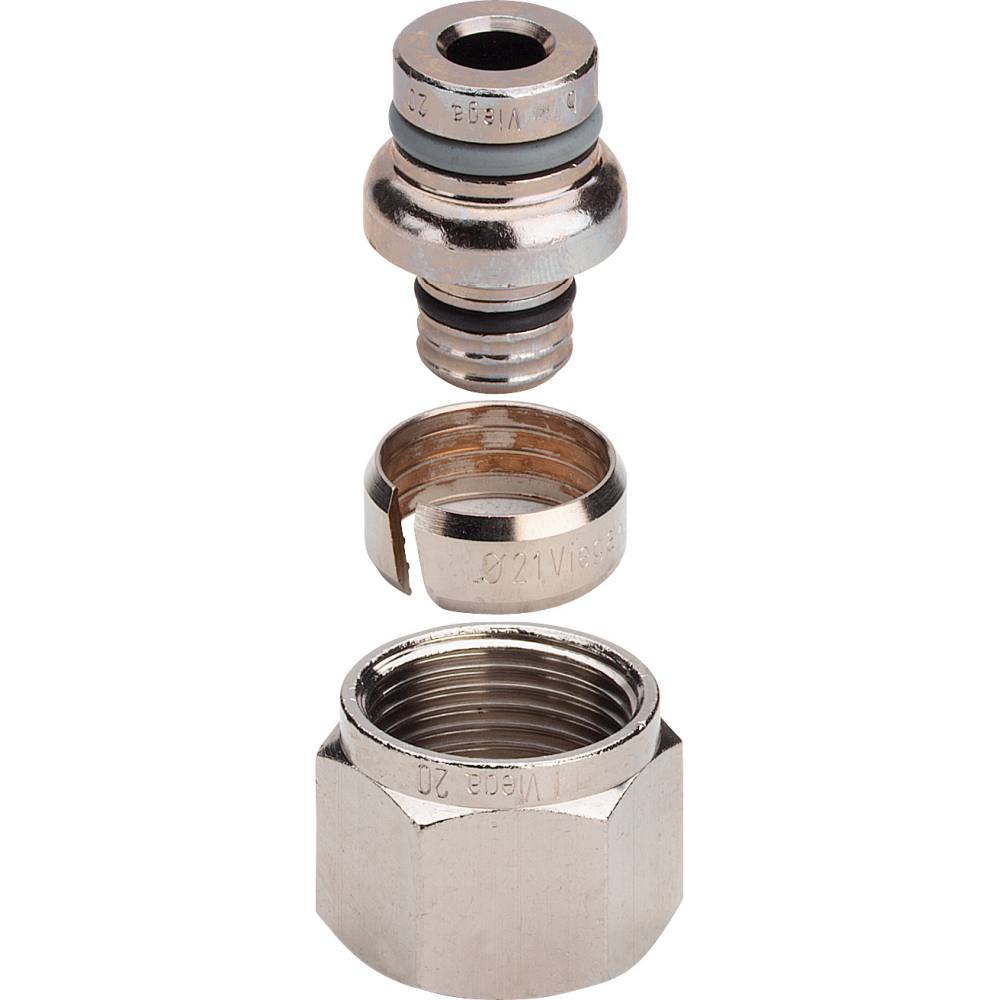 Viega Verschraubung 1035 in 20mm Rotguss matt-vernickelt