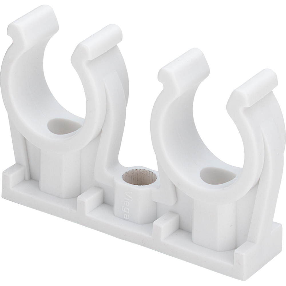 Viega Rohr-Clip 94826C2 doppelt in 28mm Kunststoff weiss