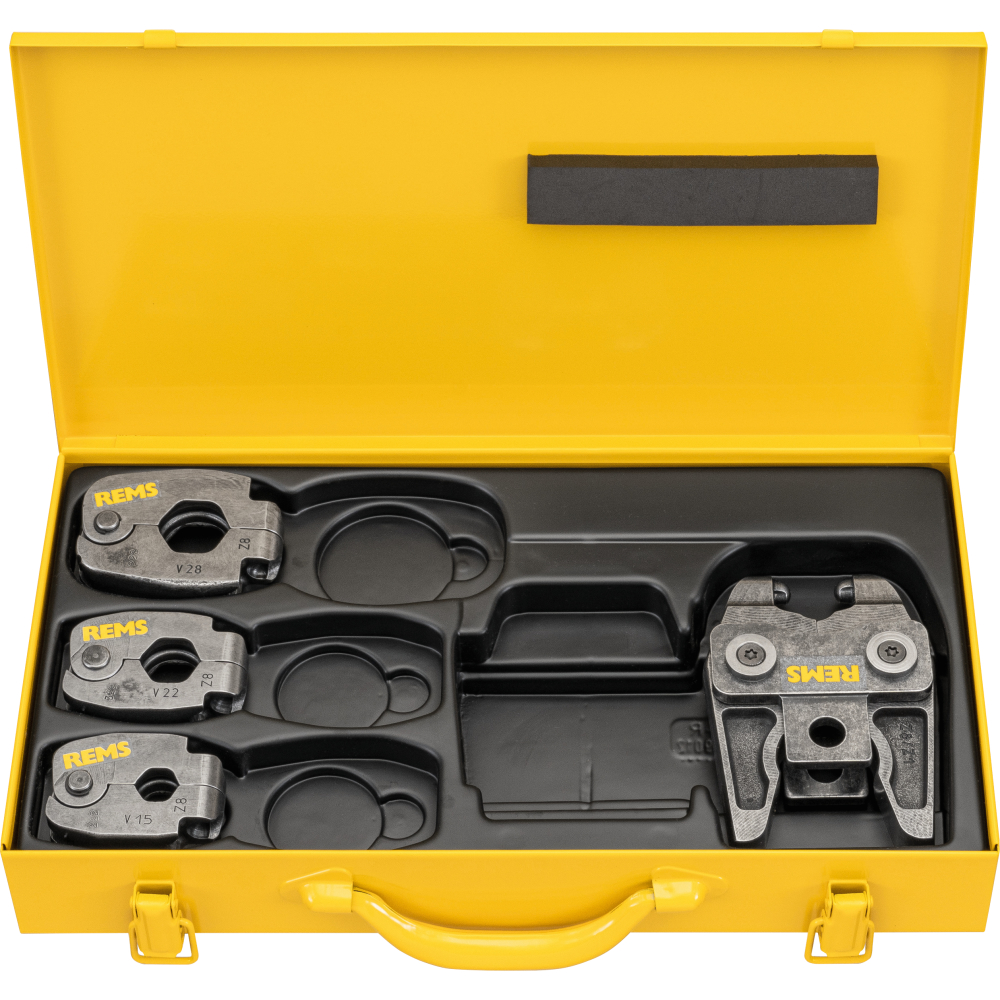 REMS Pressring S Set V 15-22-28 Z8 Kontur V, Kontur V, im Stahlblechkasten